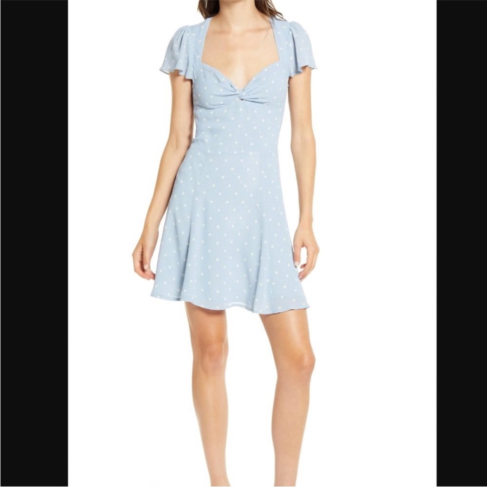 Light Blue Polka Dot Reformation Dress
